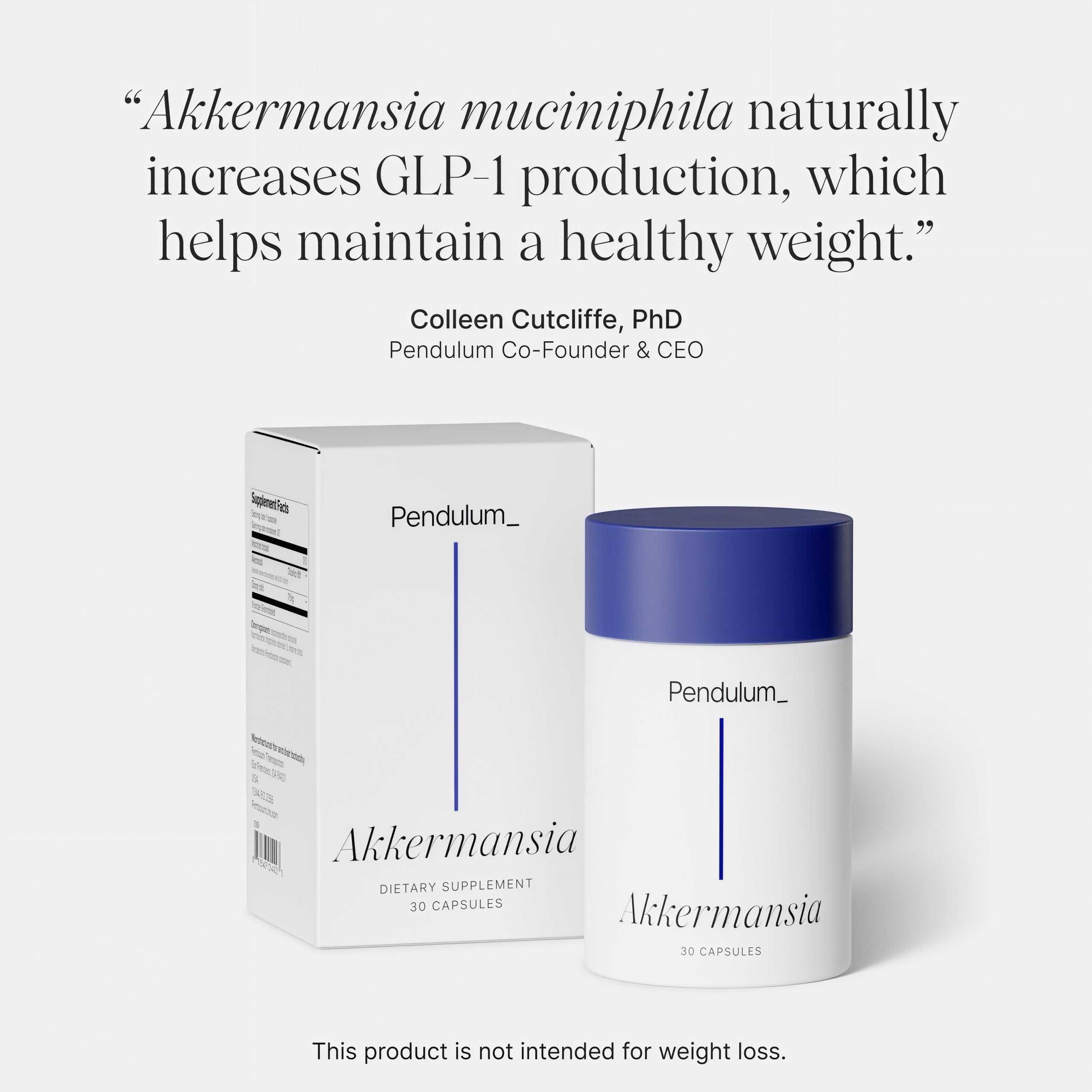 Pendulum Akkermansia Probiotic with Prebiotic Fiber 30 Capsules